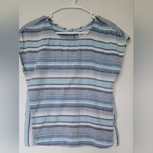 CURRENT ELLIOT stripped blouse with button back. Size 1